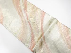 佐賀錦　流水に薔薇模様織り出し　袋帯